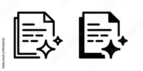 AI document icon modern vector illustration AI writing text file generate content symbol digital document design isolated on transparent background