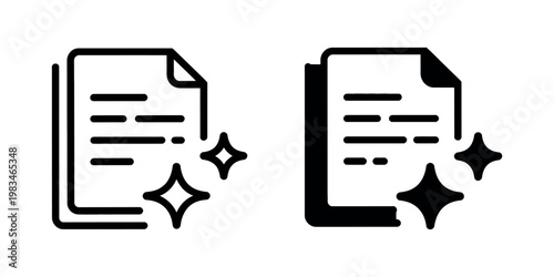 AI document icon vector illustration artificial intelligence text file writing symbol digital generation file concept isolated on transparent background