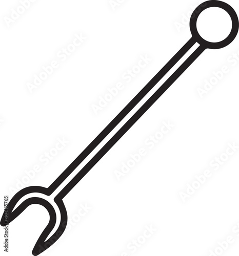 Premium High-Resolution Wrought-Iron Fire Poker Vector Icon with Curved Tip – Perfect for Home Decor, Fireplace Accessories, Interior Design, Branding, and Digital Media – Minimalist