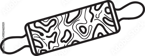 Premium Marbled Rolling Pin Vector Icon – Perfect for Baking Recipes, Food Blogs, Pastry Tutorials, Kitchen Designs, Culinary Websites, Branding, Food Apps, Dessert Menus, Home Decor