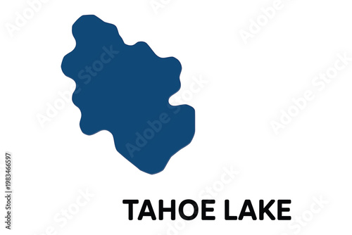 Abstract representation of tahoe lake with accompanying text label