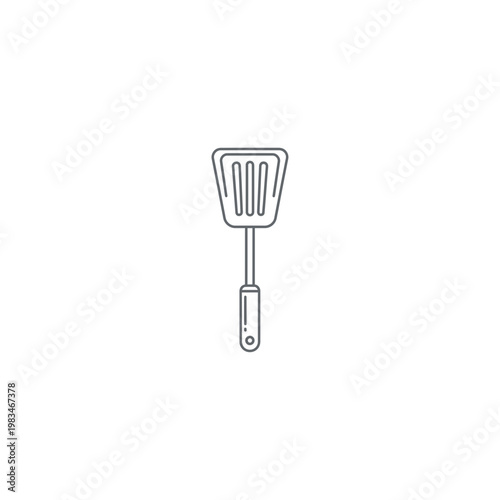 Line art icon of kitchen cooking spatula