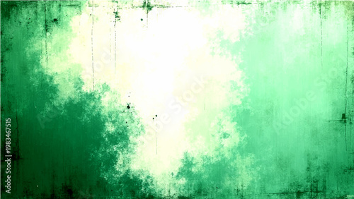 Vector Grungy green abstract background with faded spots and texture that creates unique old style visual and vivid shades display a striking artistic effect 