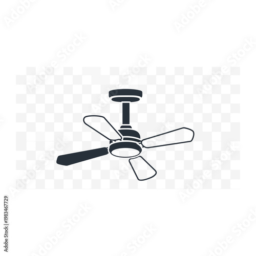 Modern ceiling fan with light fixture icon