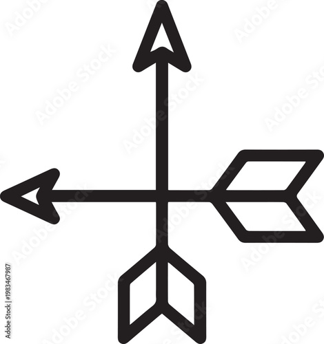 Premium Minimalist Wind Vane Directional Arrow Icon Set for Weather Forecasting Apps, Navigation Systems, Outdoor Adventure Guides, Geospatial Mapping, Compass Applications, Meteorological