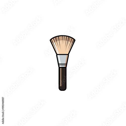 Powder makeup brush with soft bristles with a fluffy makeup brush designed