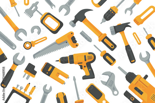 tools vector illustration of workshop tools and repair icons