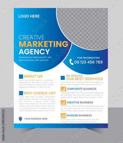a4 size flyer design, leaflet template design, poster template design a4	
