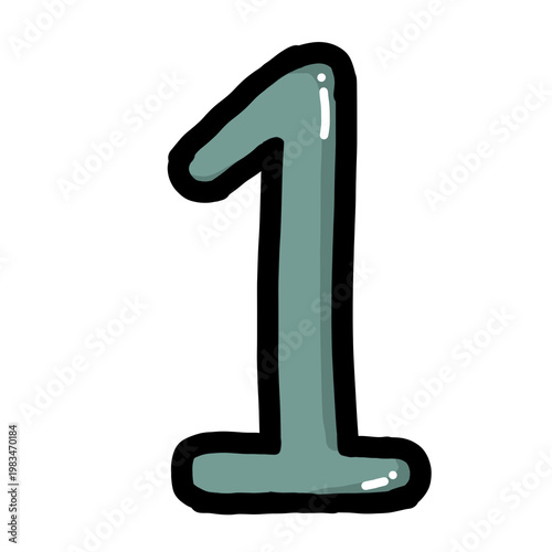number one on white background