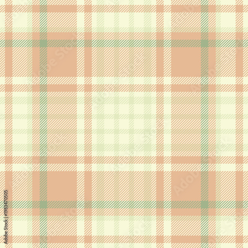 Flowing texture plaid background, shape vector check fabric. Gift paper seamless tartan pattern textile in light goldenrod yellow and orange colors.