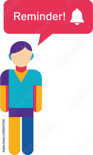 Person receives a colorful digital notification regarding an urgent daily.