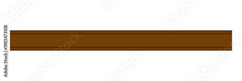 Realistic wooden brown molding baseboard. Wood trim work for frame border molding ceiling wall decorative interior design domestic paneling. Vector illustration.