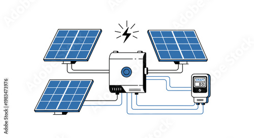 Residential Solar Panel System Generating Clean Energy