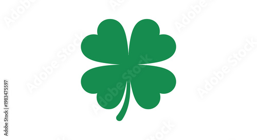 A vibrant green four leaf clover design a lucky silhouette