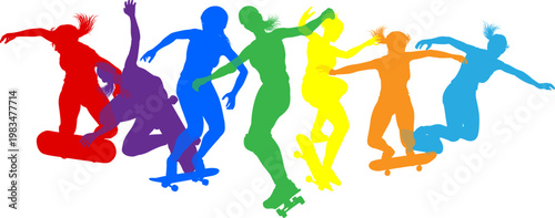 A group of skateboarding wo...