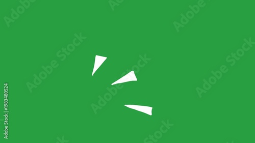 Hand-Drawn Animated White Accent Burst video | Solid Pop Motion Effect hand drawn animation | Bold Emphasis Lines on green screen