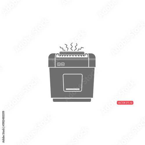 Document paper shredder machine icon