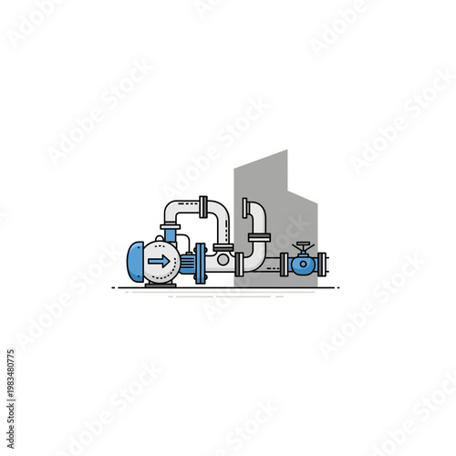 Industrial pipeline and pumping system diagram
