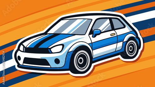 Desain stiker mobil vektor. Desain latar belakang balap abstrak grafis bergaris untuk membungkus kendaraan, mobil balap, reli, petualangan, dan