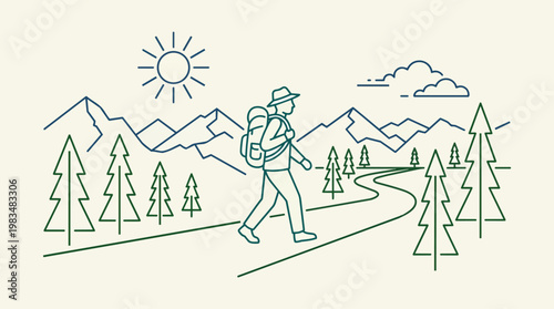 Outdoor adventure poster scene in S002-V2 strict algorithmic line logic,  same domain comparison round - outdoor, adventure, poster, scene, s002-v2, strict, algorithmic, line