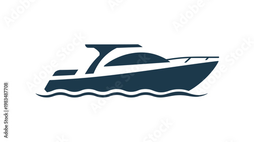 Boat Icon Vector with Travel and Summer Water Transport Symbol