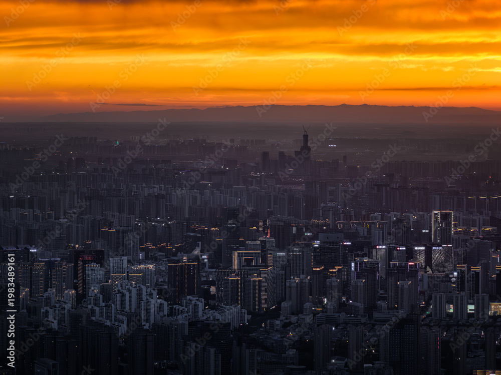 Fototapeta premium time lapse of the city of xi'an, china
