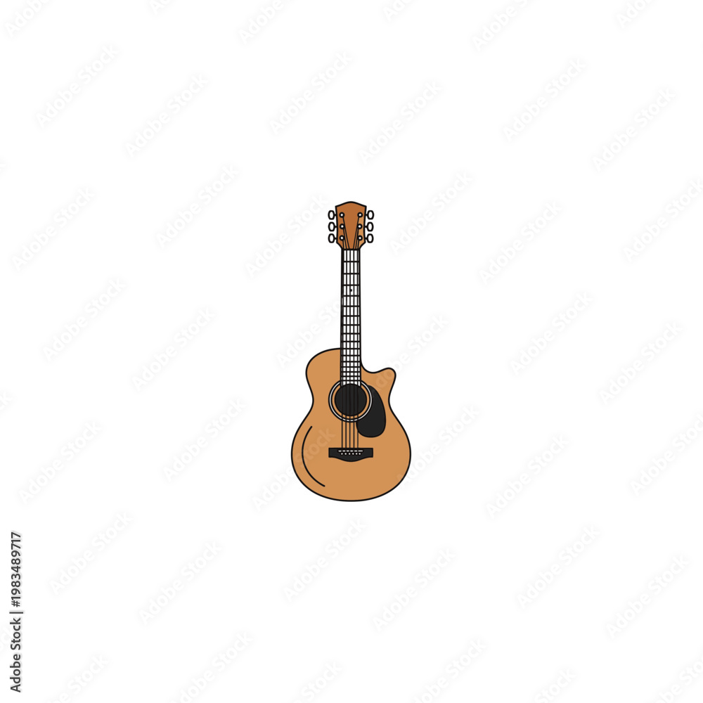 Obraz premium Acoustic guitar musical instrument flat design