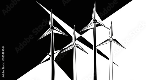 Wind turbines generating clean renewable energy.