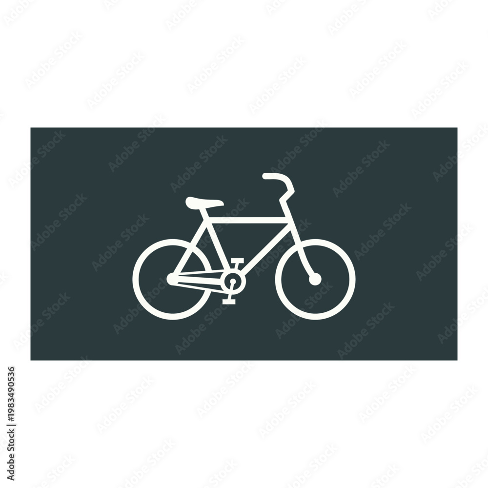 Fototapeta premium Minimalist bicycle icon on dark background