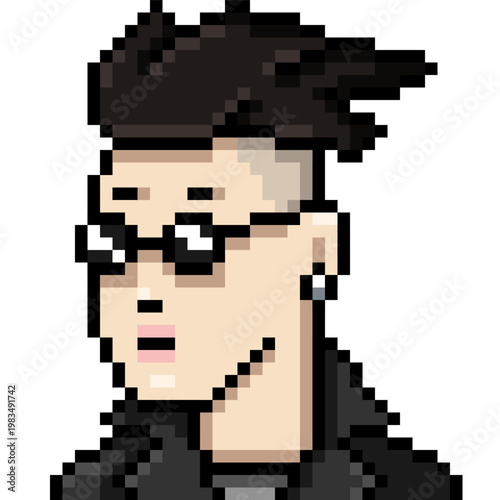 Vector Pixel Art Userpic of Woman with Short Hair