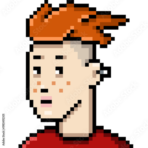 Vector Pixel Art Userpic of Woman with Red Hair