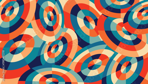 vintage 70s groovy circular pattern illustration