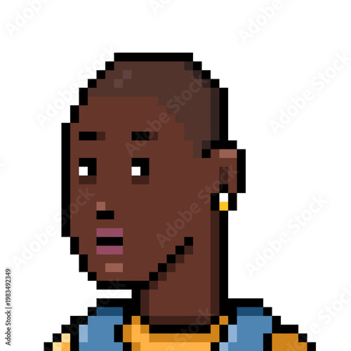 Vector Pixel Art Userpic of Black Woman