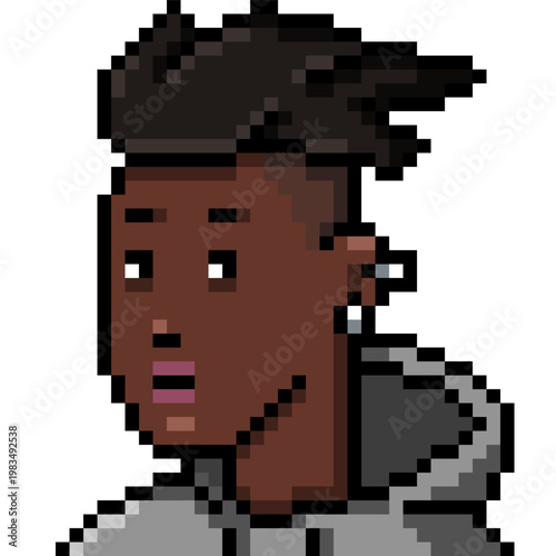 Vector Pixel Art Userpic of Woman with Shorthair