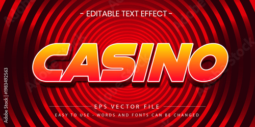 Casino Text Effect Editable Vector Template