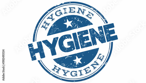 A blue Hygiene stamp on a white background with clean design