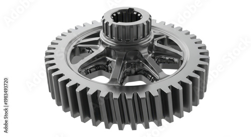 Metal Gear with Detailed Teeth and Central Hub