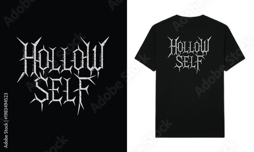 HOLLOW SELF Thorned Deathcore Typography T-shirt Design