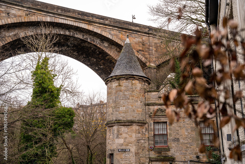 Dean Bridge Overlooking Traditional Scottish Architecture in Dean Village