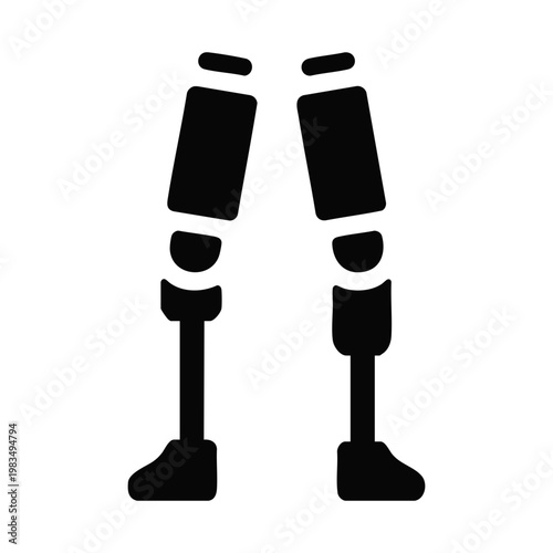 Robot Prosthetic Legs Cartoon Illustration
