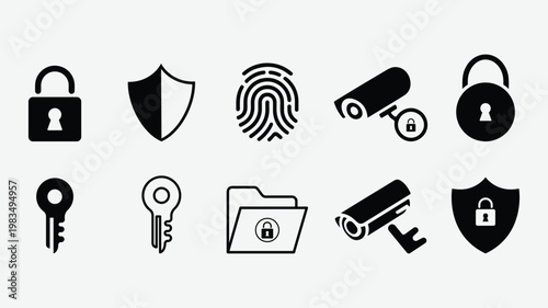 Digital Security Icons Set