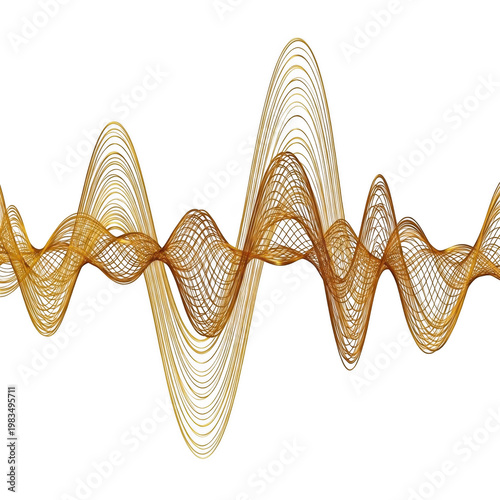 Intricate golden abstract wave pattern with textured details and organic flow
