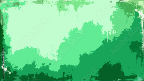 Abstract green landscape with unique artistic texture and vibrant color blocks and creative modern design.
