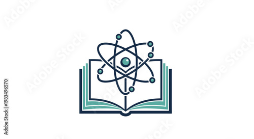 Science Education Concept: Atomic Structure and Open Book