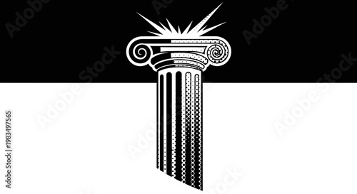 Ancient Greek column capital illustration.