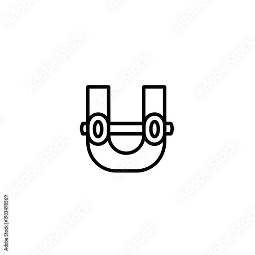 Minimalist u shape u-bolt or pipe bracket graphic icon with u bolt