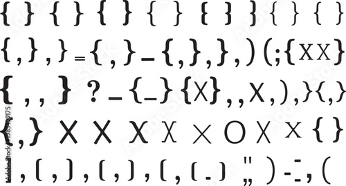 Mathematical symbols, equations, vector icons isolated on Transparent Background