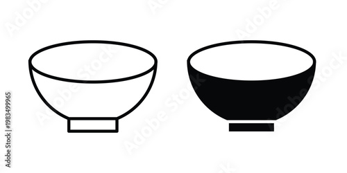 Bowl icon outline pictogram. Flat Symbols.