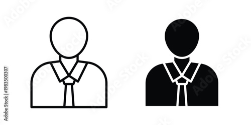 Businessman icon outline pictogram. Flat Symbols.