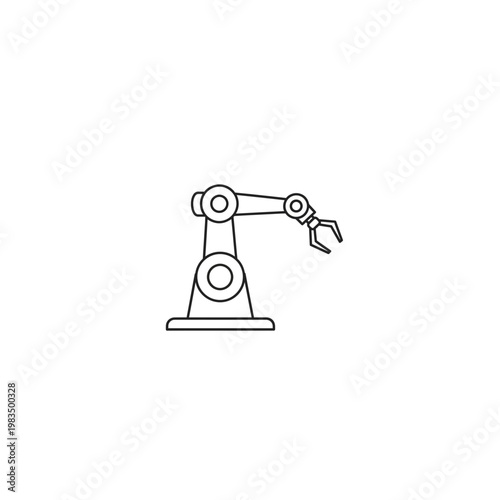 Industrial robotic arm manufacturing line icon